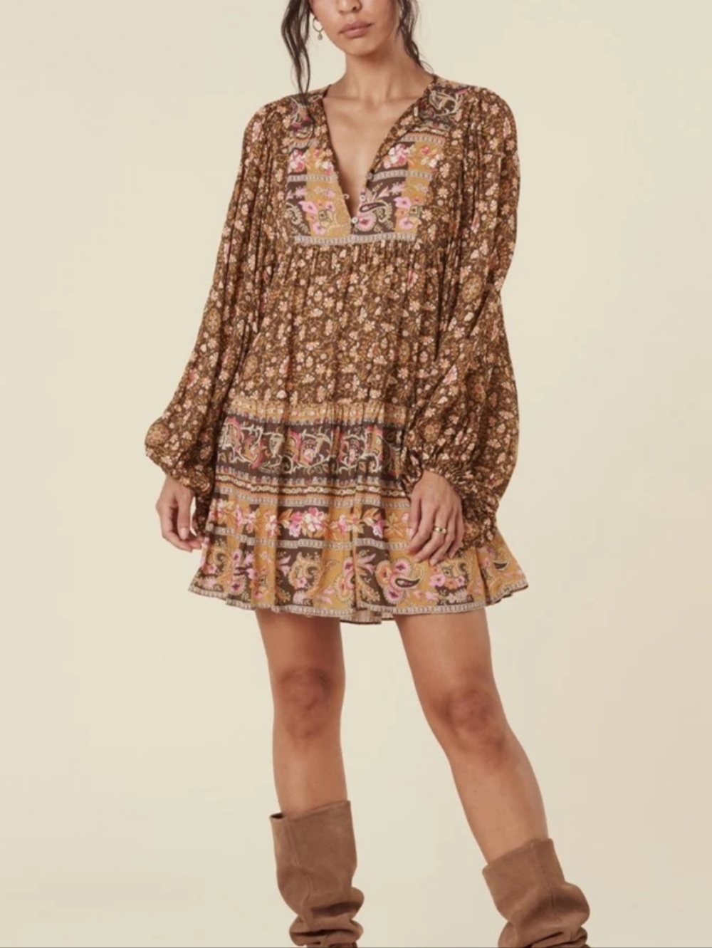 Spell Madame Peacock Mini Dress